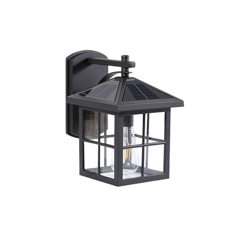 Solar Outdoor Wall Lamp Outdoor Waterproof Balcony Retro Chinese Style