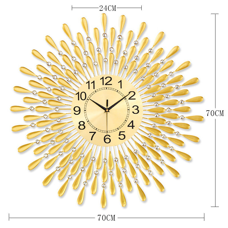 Iron Wall Clock Living Room Decoration Electronic Quartz