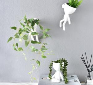 Portrait Art White Flower Pot