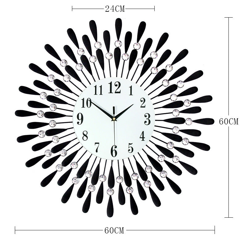 Iron Wall Clock Living Room Decoration Electronic Quartz