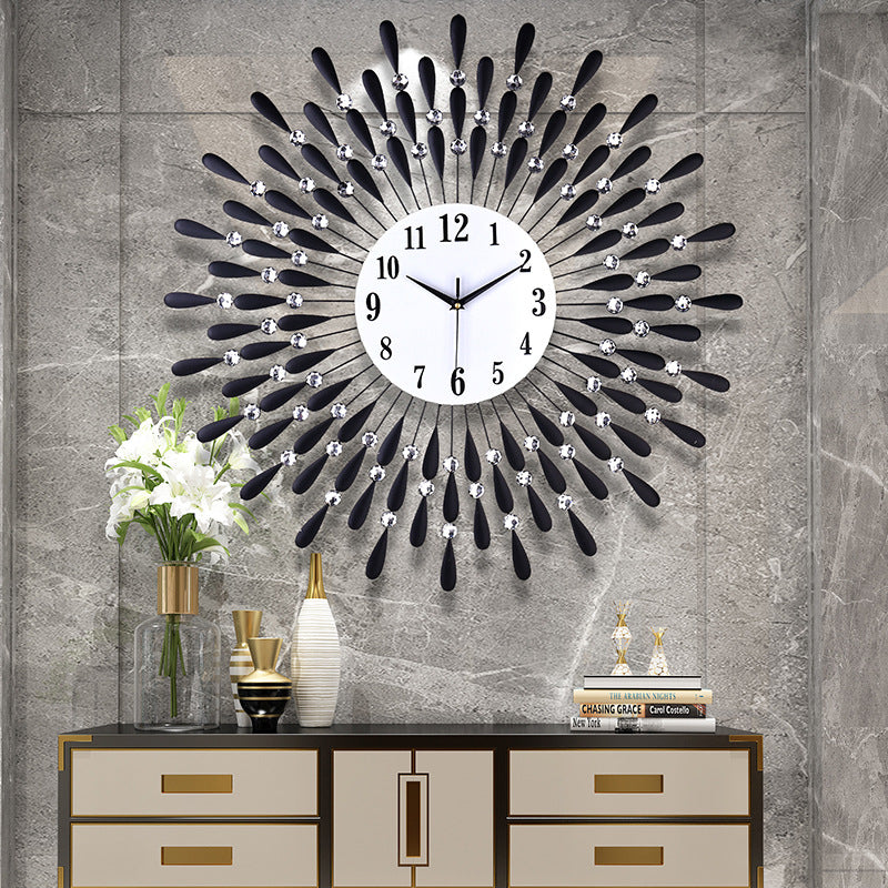 Iron Wall Clock Living Room Decoration Electronic Quartz