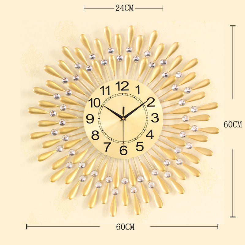 Iron Wall Clock Living Room Decoration Electronic Quartz