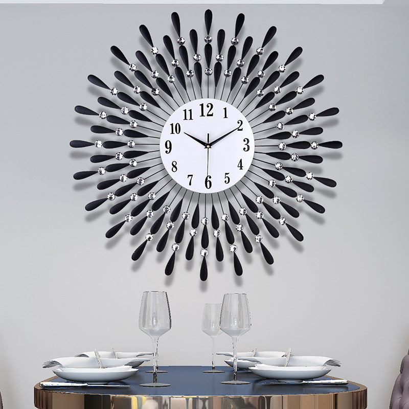 Iron Wall Clock Living Room Decoration Electronic Quartz