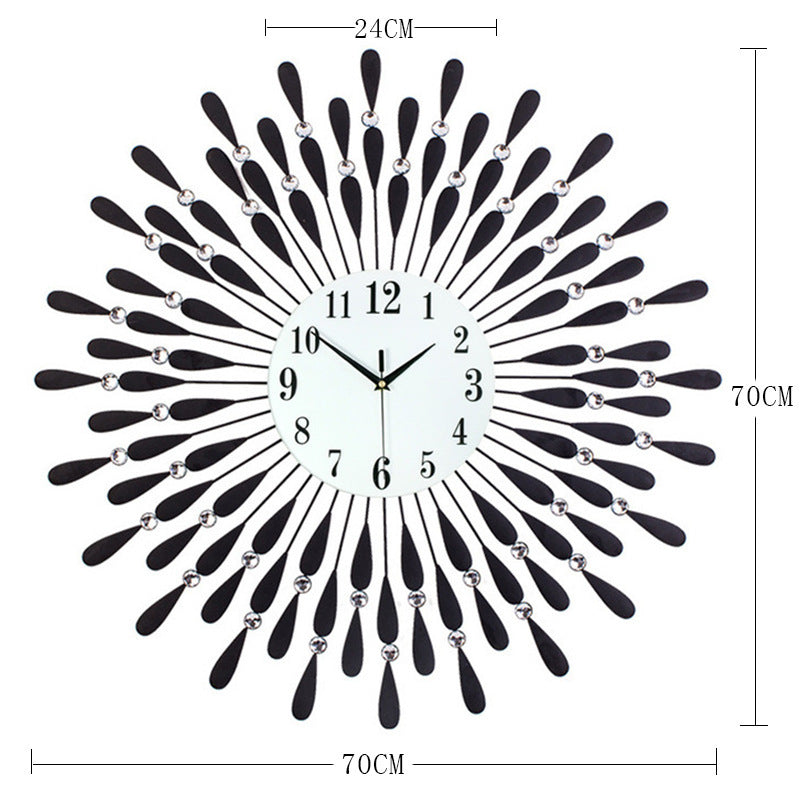 Iron Wall Clock Living Room Decoration Electronic Quartz